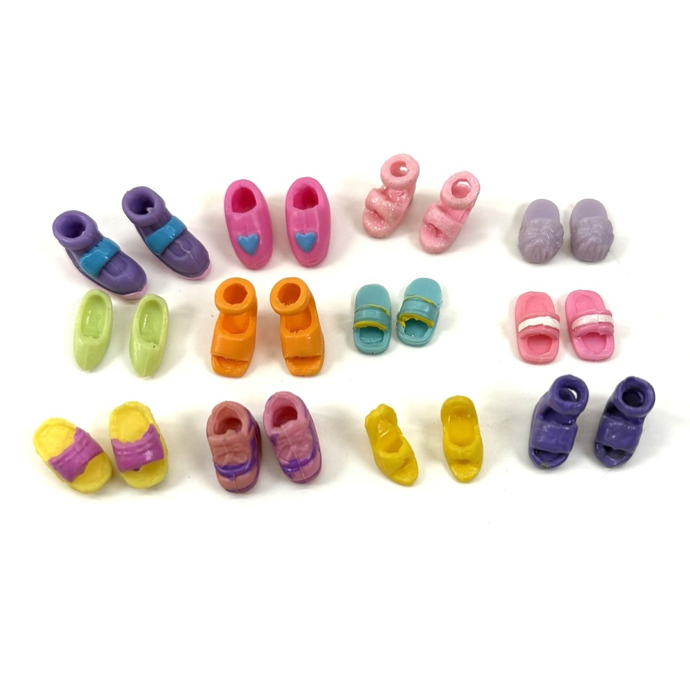 Polly Pocket Doll Accessory Lot; 12 Pair Shoes Boots Slippers VGC